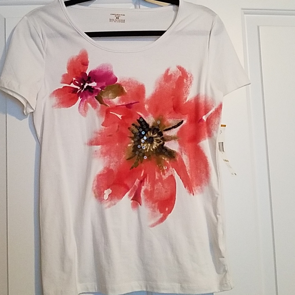 Coral Flower Top - Jones New York Sport